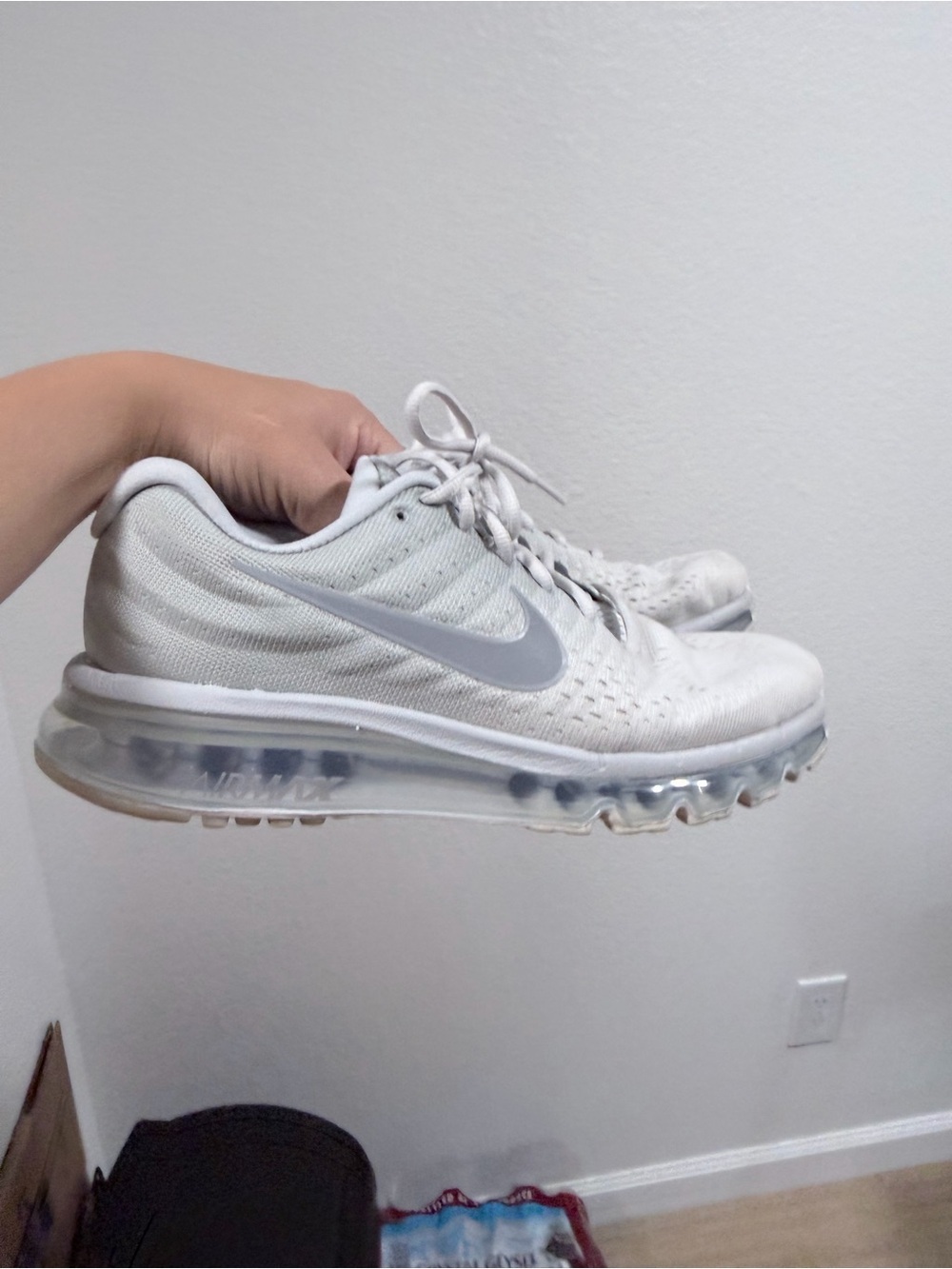 Nike Light Grey and Silver Air Max Running Shoe - Picture 6 of 9